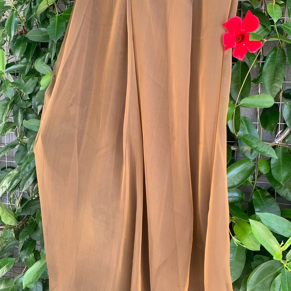 Brown silk chiffon wrap